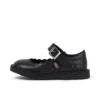 Adlar MJ Scallop en cuir noir pour filles en bas âge
