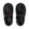 Adlar MJ Scallop en cuir noir pour filles en bas âge