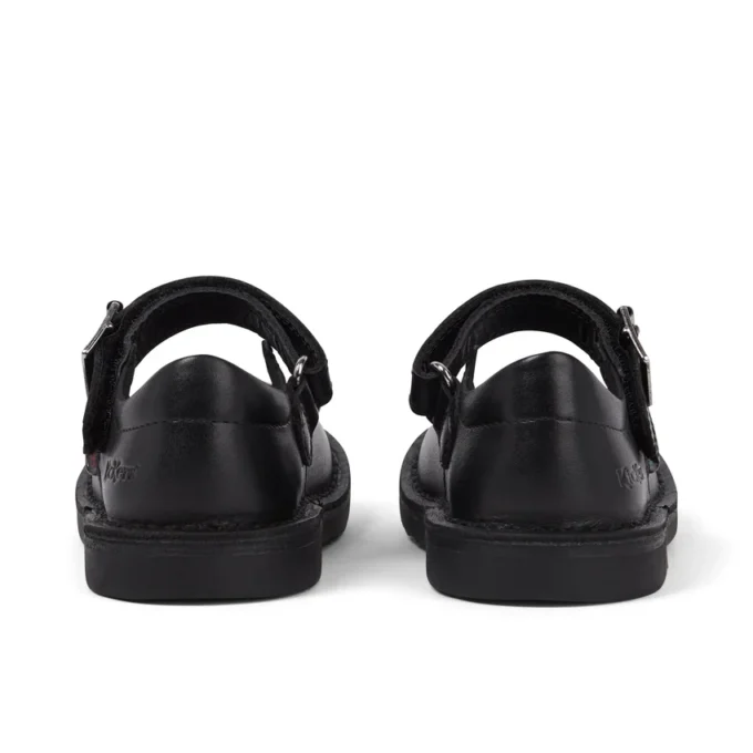 Adlar MJ Scallop en cuir noir pour filles en bas âge
