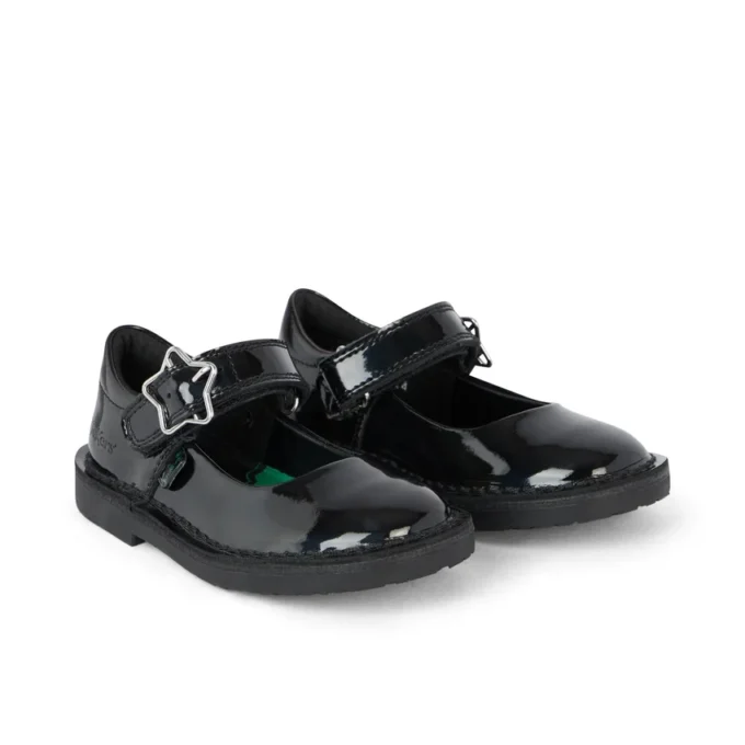 Adlar Mj Stardust en cuir verni noir pour bébés filles