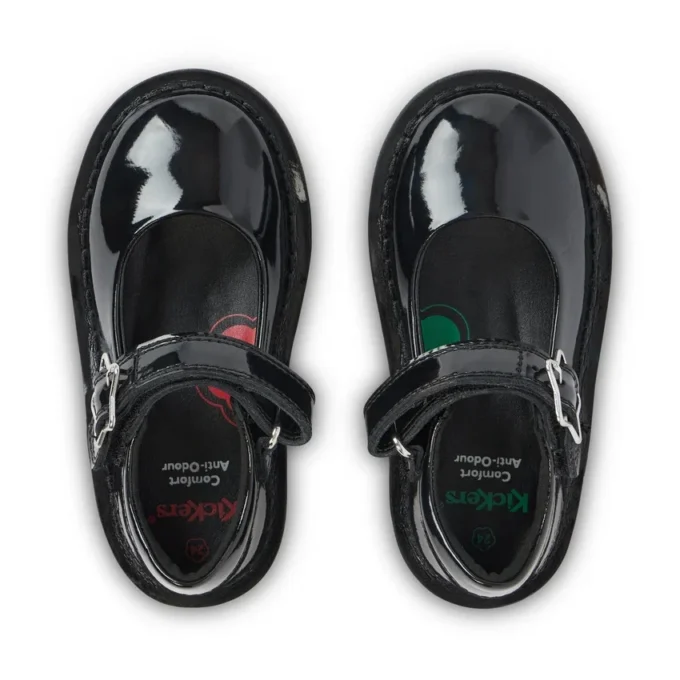 Adlar Mj Stardust en cuir verni noir pour bébés filles