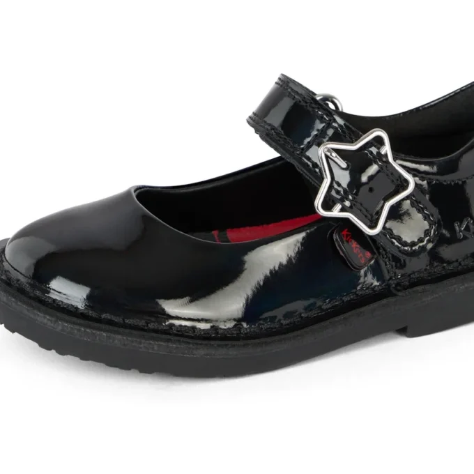 Adlar Mj Stardust en cuir verni noir pour bébés filles