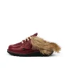 Adult Unisex Kick Mule en fourrure Mains Rouge