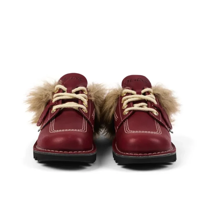 Adult Unisex Kick Mule en fourrure Mains Rouge