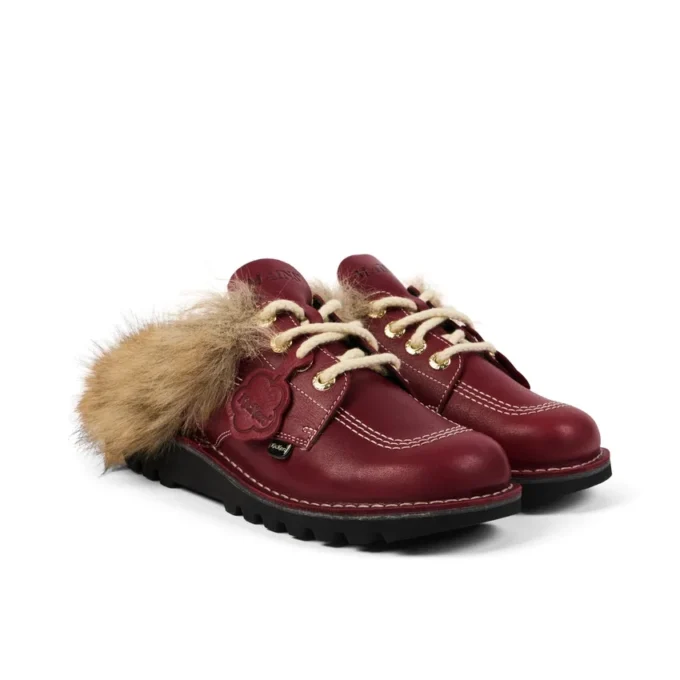 Adult Unisex Kick Mule en fourrure Mains Rouge
