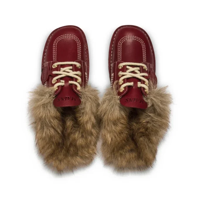 Adult Unisex Kick Mule en fourrure Mains Rouge