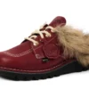 Adult Unisex Kick Mule en fourrure Mains Rouge