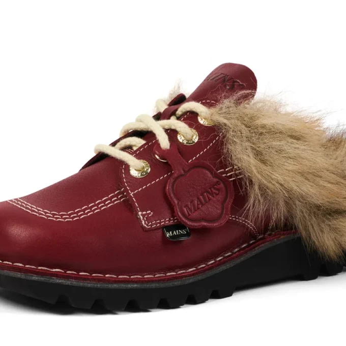 Adult Unisex Kick Mule en fourrure Mains Rouge