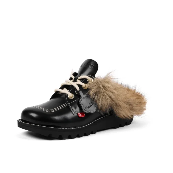 Adult Unisex Kick Mule Fur Mains Black
