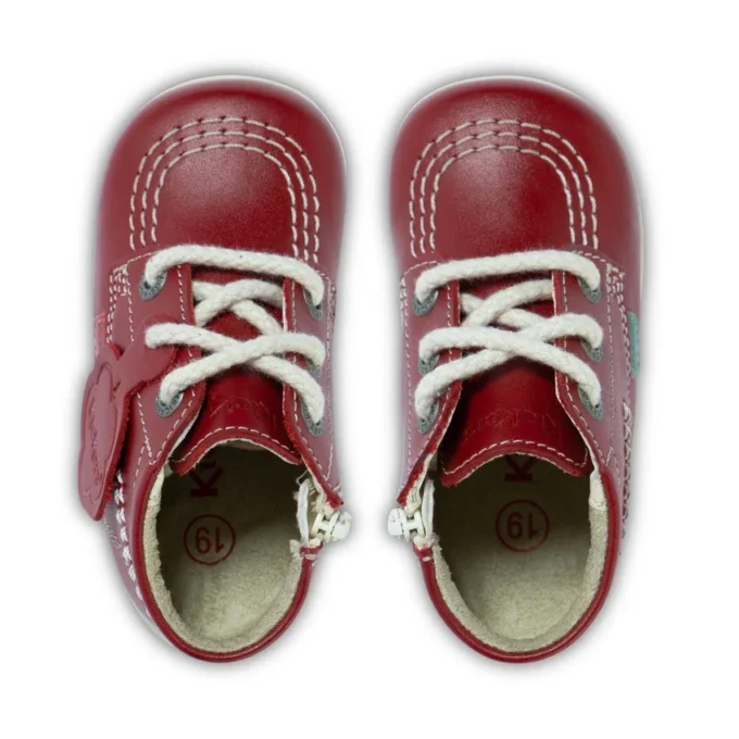 Baby Kick Hi Cuir Rouge