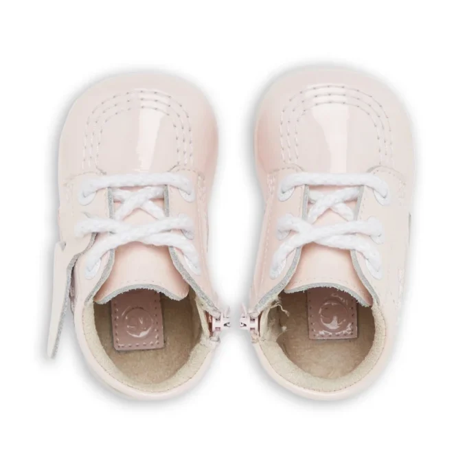 Baby Kick Hi en cuir verni rose pâle