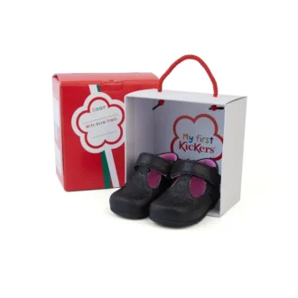 Baby Kick T Glitter Textile Noir