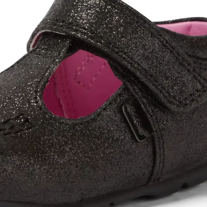 Baby Kick T Glitter Textile Noir