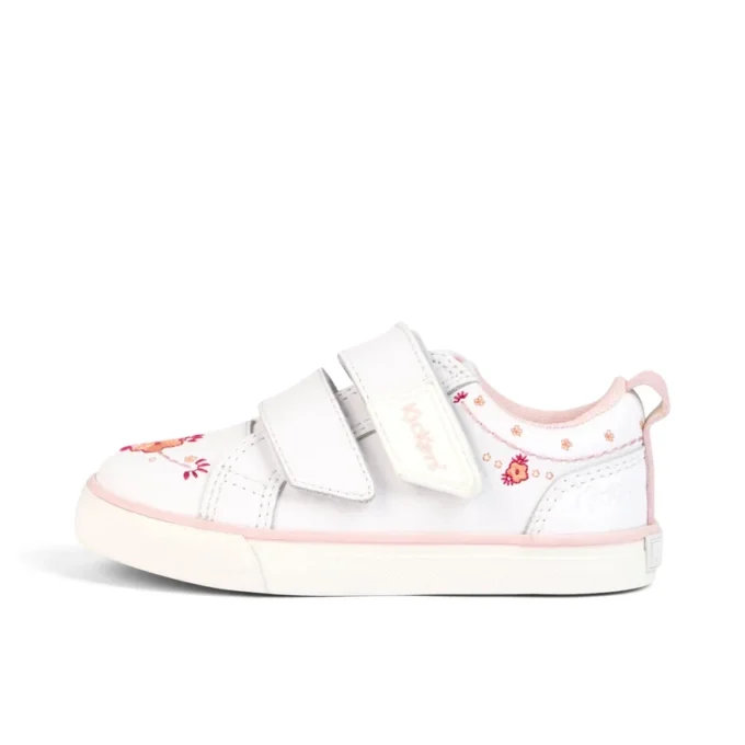 Baskets Tovni Twin Happy pour filles en cuir blanc