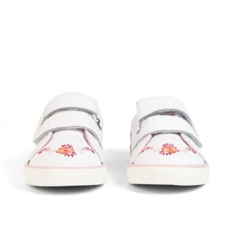 Baskets Tovni Twin Happy pour filles en cuir blanc