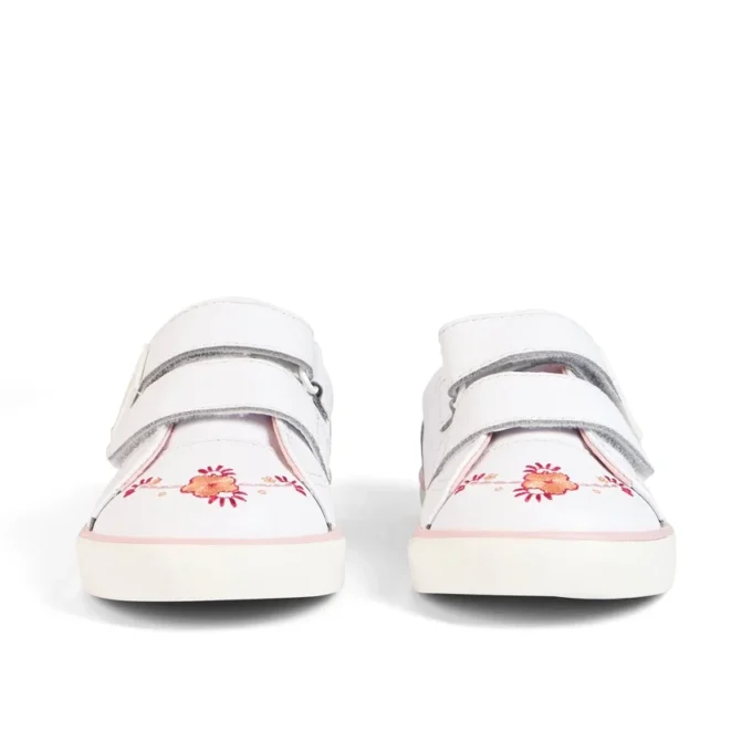 Baskets Tovni Twin Happy pour filles en cuir blanc