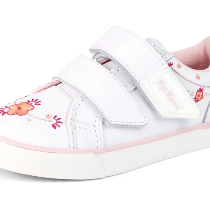 Baskets Tovni Twin Happy pour filles en cuir blanc
