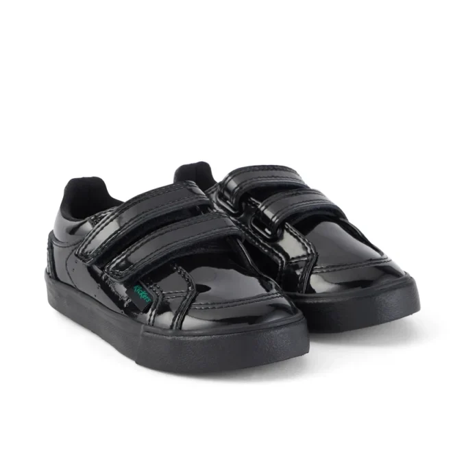Baskets Tovni Twin Vel en cuir verni noir pour bébés filles Baskets Tovni Twin Vel en cuir verni noir pour bébés filles