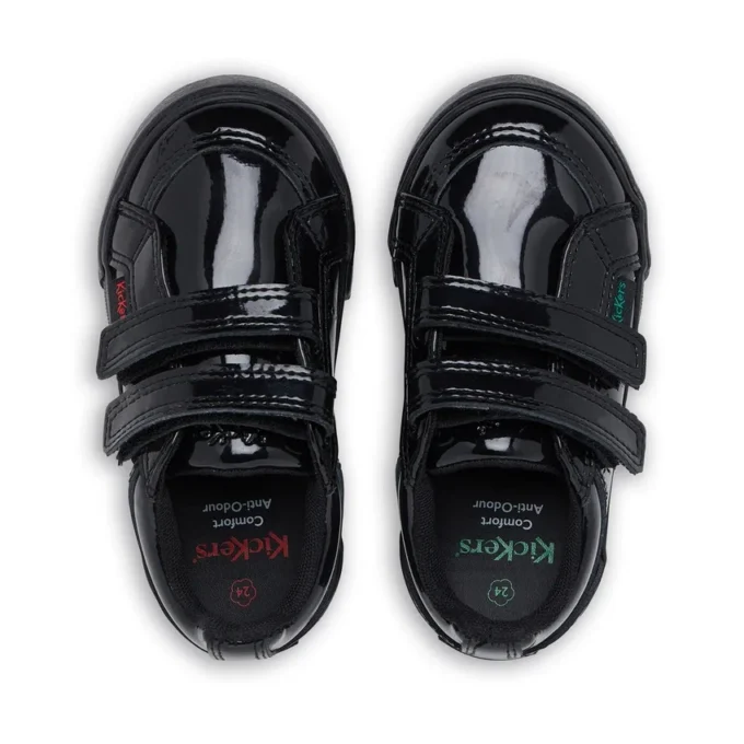 Baskets Tovni Twin Vel en cuir verni noir pour bébés filles Baskets Tovni Twin Vel en cuir verni noir pour bébés filles