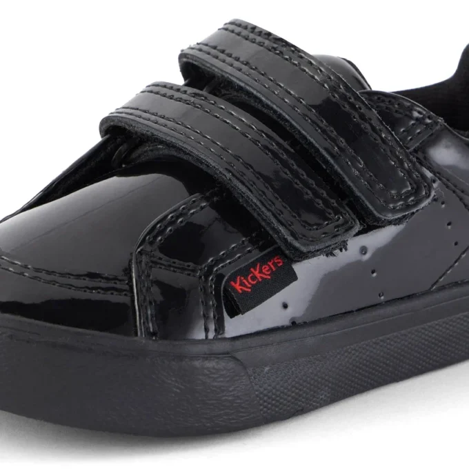 Baskets Tovni Twin Vel en cuir verni noir pour bébés filles Baskets Tovni Twin Vel en cuir verni noir pour bébés filles