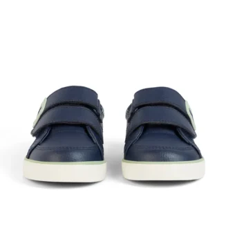 Baskets Tovni Twin ZigZag en cuir bleu marine pour garçons en bas âge