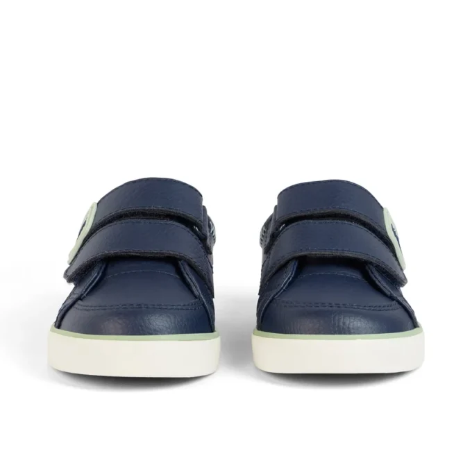 Baskets Tovni Twin ZigZag en cuir bleu marine pour garçons en bas âge