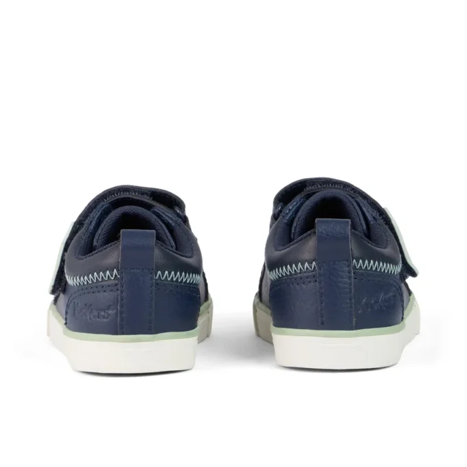 Baskets Tovni Twin ZigZag en cuir bleu marine pour garçons en bas âge