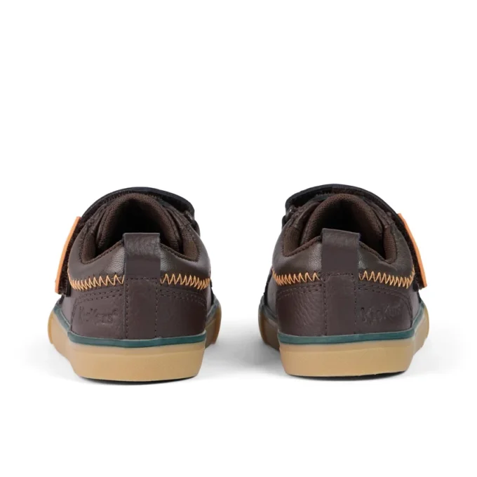 Baskets Tovni Twin ZigZag pour garçons en cuir marron