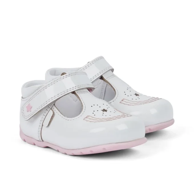 Bébés Kick T Galactic Cuir verni Blanc/Rose