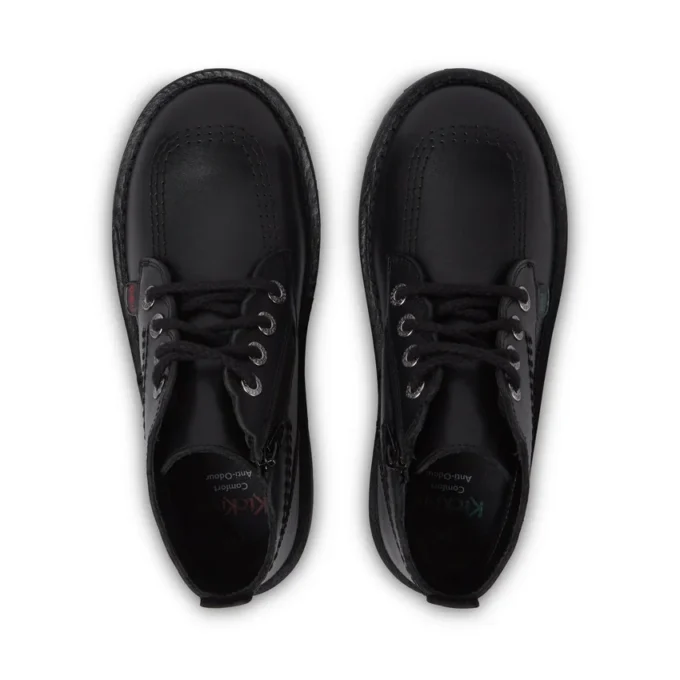 Bottes Adlar Hi en cuir festonné pour filles, noir Bottes Adlar Hi en cuir festonné pour filles, noir