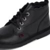Bottes Adlar Hi en cuir festonné pour filles, noir Bottes Adlar Hi en cuir festonné pour filles, noir