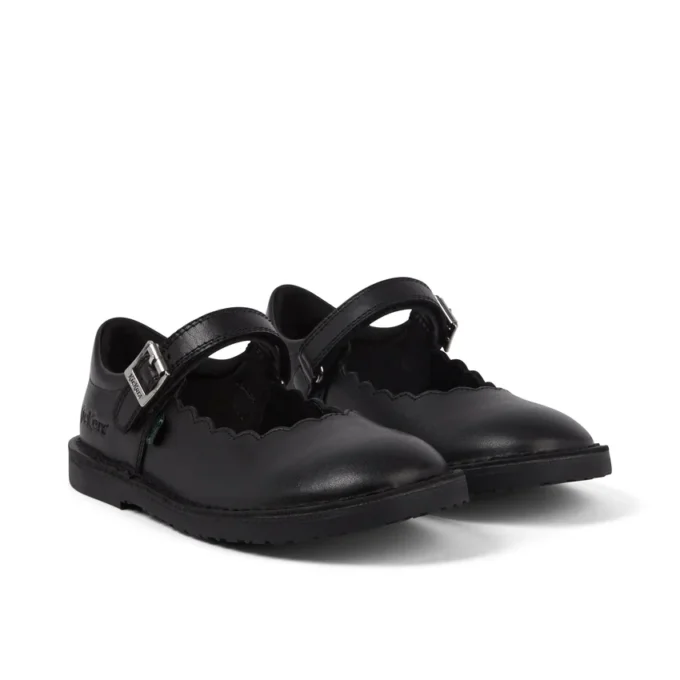 Bottes Adlar MJ en cuir festonné noir pour filles
