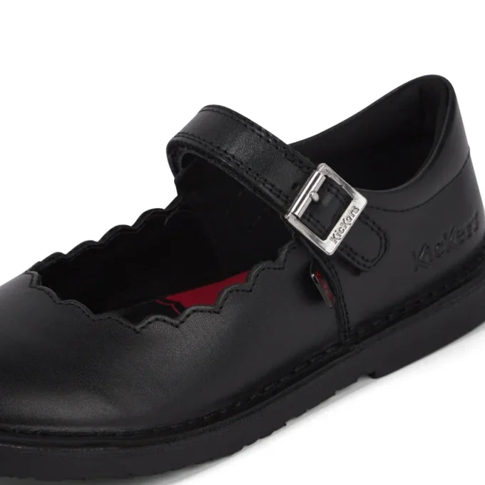 Bottes Adlar MJ en cuir festonné noir pour filles