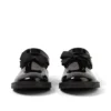 Bottes Adlar T Bar Bow en cuir verni noir pour filles