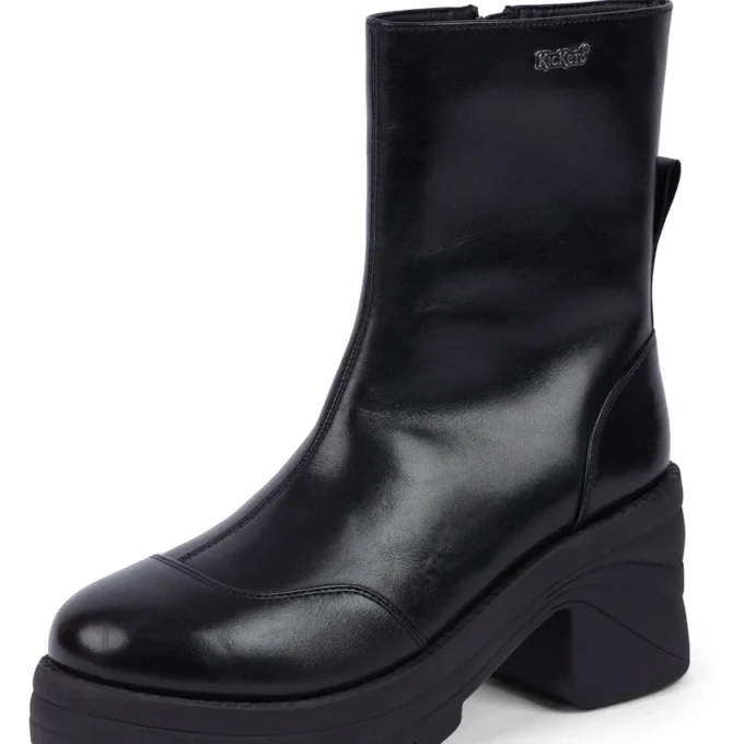 Bottes Edie pour femmes, en cuir noir Bottes Edie pour femmes, en cuir noir