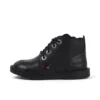 Bottes en cuir Adlar Hi Scallop pour filles en bas âge, noires