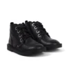Bottes en cuir Adlar Hi Scallop pour filles en bas âge, noires