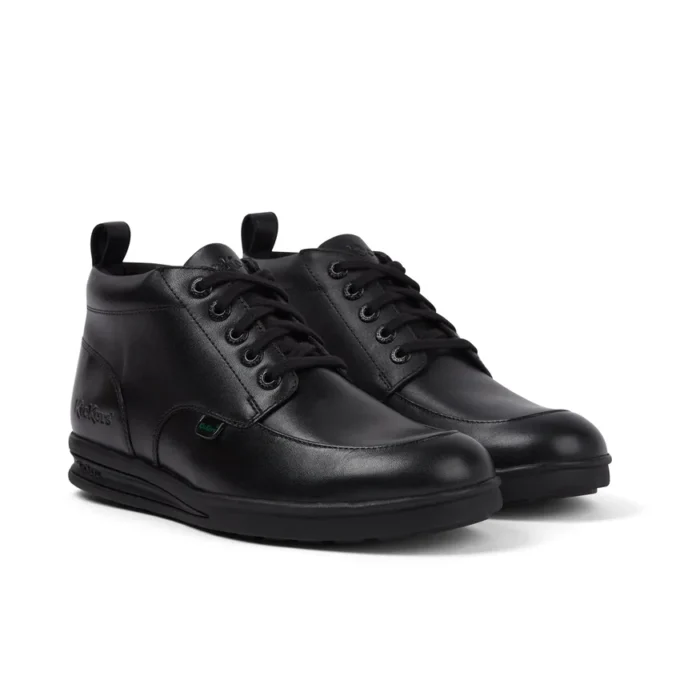 Bottes en cuir Troiko Hi pour jeunes hommes, noir