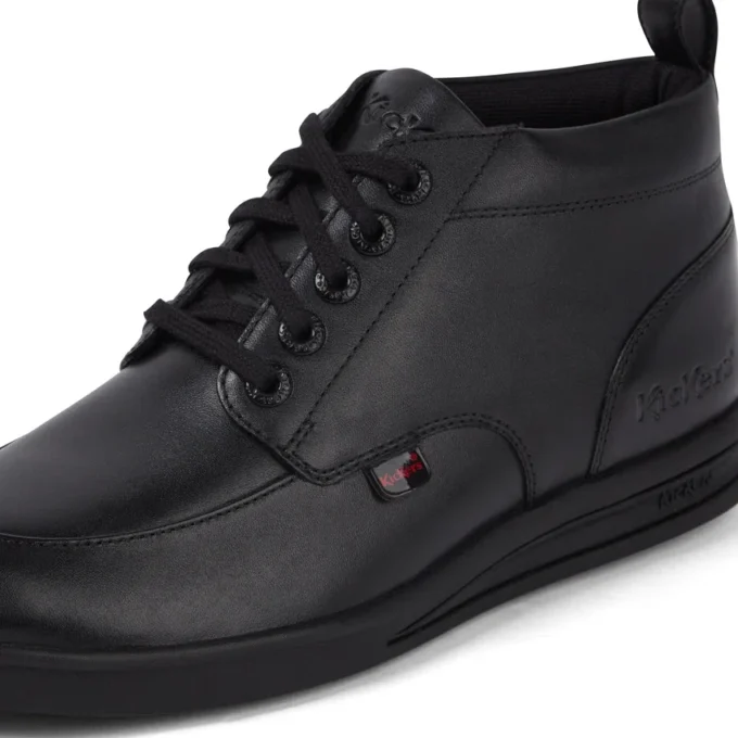 Bottes en cuir Troiko Hi pour jeunes hommes, noir