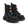 Bottes Kenzi pour filles junior en cuir noir Bottes Kenzi pour filles junior en cuir noir