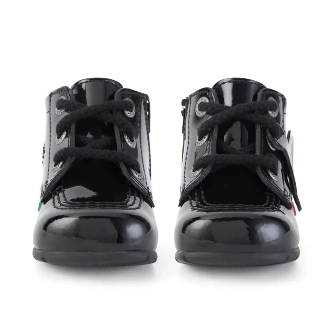 Bottes Kick Hi B Hi Zip en cuir verni noir