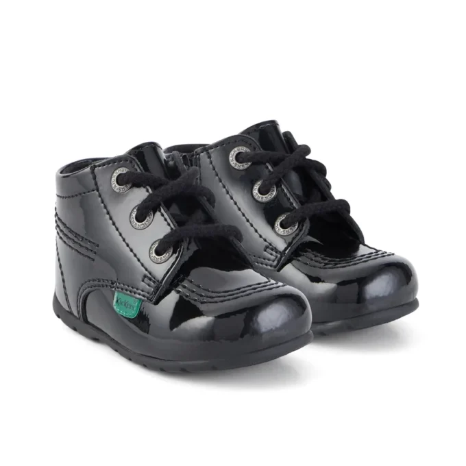 Bottes Kick Hi B Hi Zip en cuir verni noir