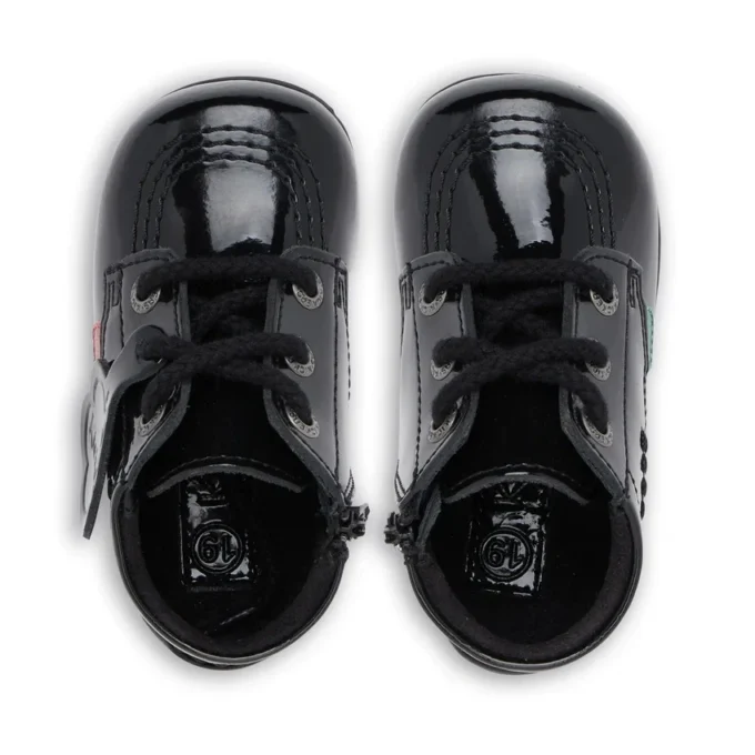Bottes Kick Hi B Hi Zip en cuir verni noir