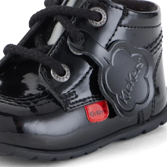 Bottes Kick Hi B Hi Zip en cuir verni noir