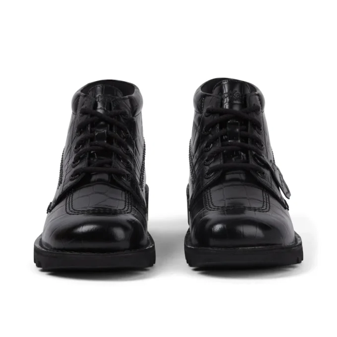 Bottes Kick Hi Croc en cuir noir unisexe adulte Bottes Kick Hi Croc en cuir noir unisexe adulte