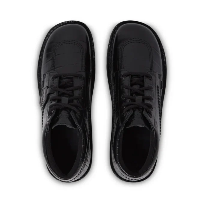 Bottes Kick Hi Croc en cuir noir unisexe adulte Bottes Kick Hi Croc en cuir noir unisexe adulte