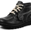 Bottes Kick Hi en cuir grainé Mains gris pour adulte unisexe Bottes Kick Hi en cuir grainé Mains gris pour adulte unisexe