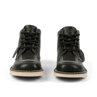 Bottes Kick Hi en cuir grainé Mains vert foncé pour adultes unisexe