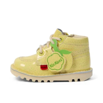Bottes Kick Hi Fruit en cuir verni jaune unisexe pour bébé