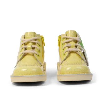 Bottes Kick Hi Fruit en cuir verni jaune unisexe pour bébé